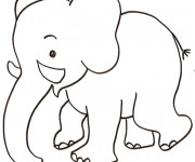 Coloriage Éléphant noir et blanc