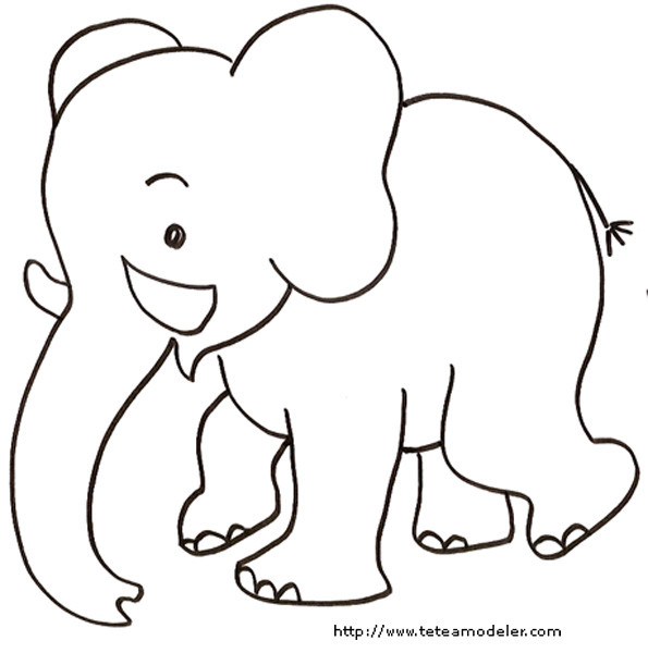 Coloriage et dessins gratuits Éléphant noir et blanc à imprimer