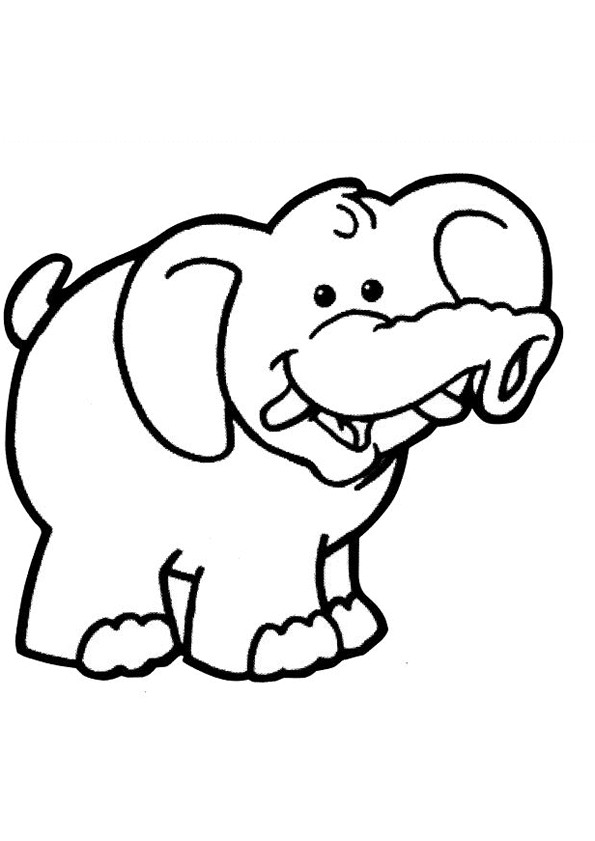 Coloriage et dessins gratuits Éléphant rigolo à imprimer