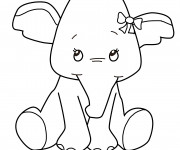 Coloriage Éléphant trop mignonne