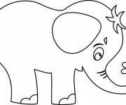 Coloriage Petit Éléphant portant une fleur