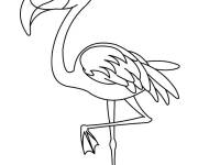 Coloriage Flamant rose avec des beaux yeux