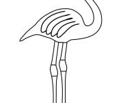 Coloriage Flamant rose avec des longues jambes