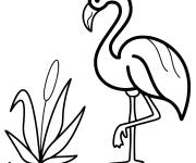 Coloriage et dessins gratuit Flamant rose dans le lac à imprimer