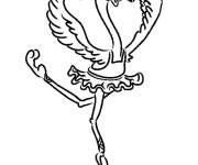 Coloriage Flamant rose danse le ballet