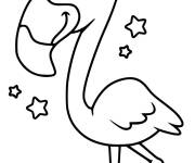 Coloriage Flamant rose portant une couronne