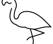 Coloriage et dessins gratuit Flamant rose stylis&eacute; simple à imprimer