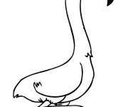 Coloriage Jeune flamant rose potel&eacute; 