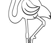 Coloriage Posture de flamant rose