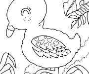 Coloriage Un b&eacute;b&eacute; flamant rose tout mignon