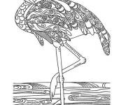 Coloriage Un flamant rose prestigieux anti-stress