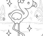 Coloriage Un petit flamant rose  en toute beaut&eacute;
