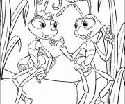 Coloriage Des fourmis amoureux de dessin animé