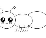 Coloriage Fourmi facile kawaii