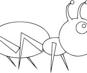 Coloriage et dessins gratuit Fourmi facile stylis&eacute; à imprimer