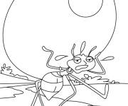 Coloriage Fourmi ouvri&egrave;re fatigu&eacute;e