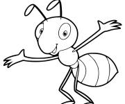 Coloriage et dessins gratuit Fourmi souriante de dessin anim&eacute; à imprimer