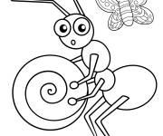 Coloriage Fourmi tenant des bonbons