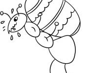 Coloriage Fourmi tenant une grosse &oelig;uf de P&acirc;ques