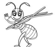 Coloriage Joyeuse fourmi vous salue
