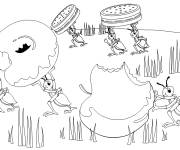 Coloriage La nourriture des fourmis