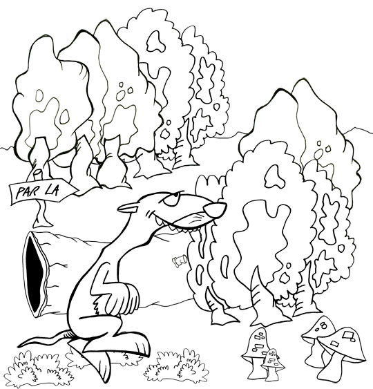 Coloriage et dessins gratuits Furet Forêt dessin animé à imprimer
