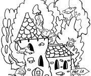 Coloriage et dessins gratuit Furets et leurs maison à imprimer