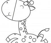 Coloriage Bébé Girafe souriante