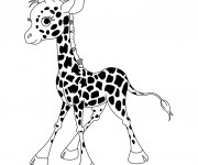 Coloriage Girafe adorable