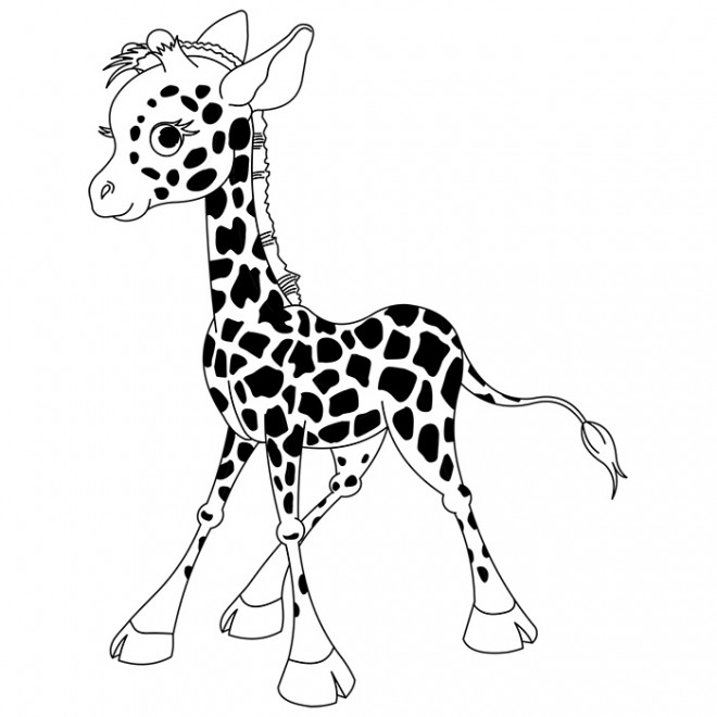 Coloriage et dessins gratuits Girafe adorable à imprimer