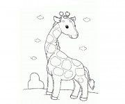 Coloriage Girafe aimable