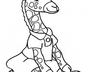 Coloriage Girafe bien habill&eacute;e