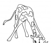 Coloriage Girafe en mangeant