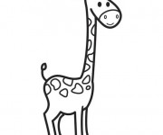 Coloriage Girafe facile pour enfant
