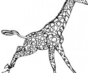 Coloriage Girafe se balade