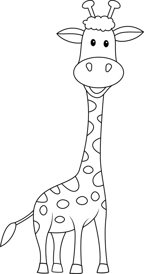 Coloriage et dessins gratuits Girafe souriante à imprimer