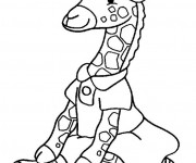 Coloriage Girafe vêtu