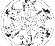 Coloriage Girafes artistique