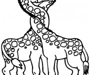 Coloriage Girafes en amour