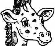 Coloriage T&ecirc;te Girafe