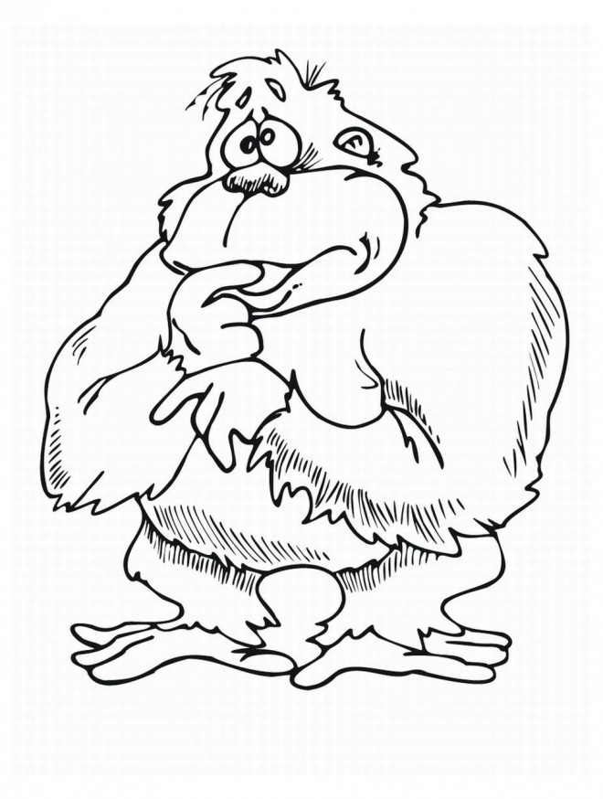 Coloriage et dessins gratuits Gorille drôle à imprimer