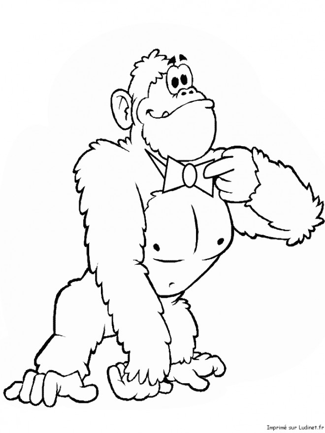 Coloriage et dessins gratuits Gorille élégant à imprimer