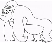 Coloriage et dessins gratuit Gorille ennuyé à imprimer