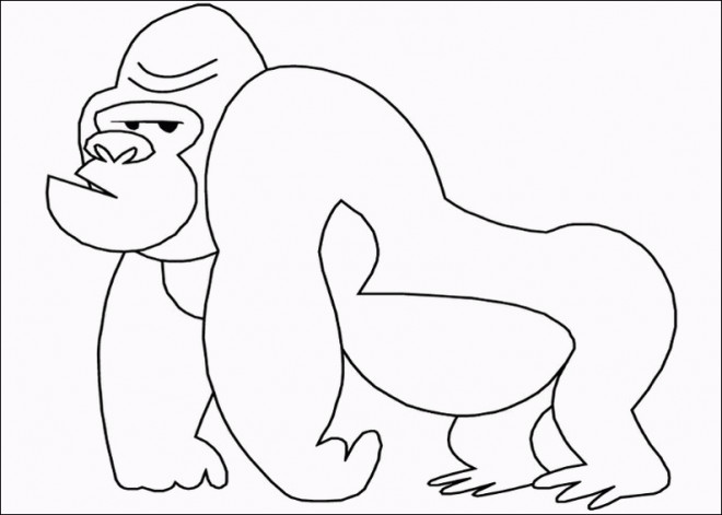 Coloriage et dessins gratuits Gorille ennuyé à imprimer