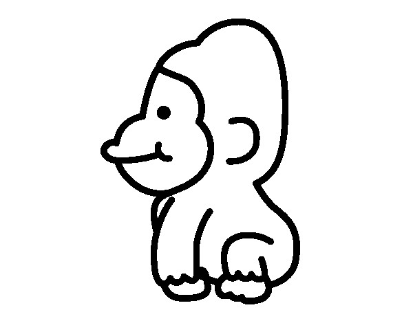 Coloriage et dessins gratuits Gorille mignon à imprimer