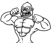 Coloriage Gorille muscl&eacute;