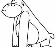 Coloriage Gorille n'est pas d'humeur