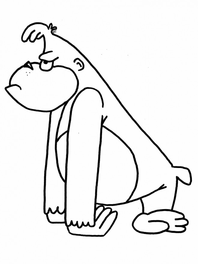 Coloriage et dessins gratuits Gorille n'est pas d'humeur à imprimer