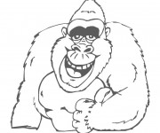 Coloriage Gorille riant