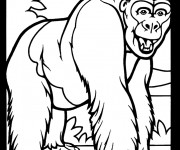 Coloriage Gorille vecteur